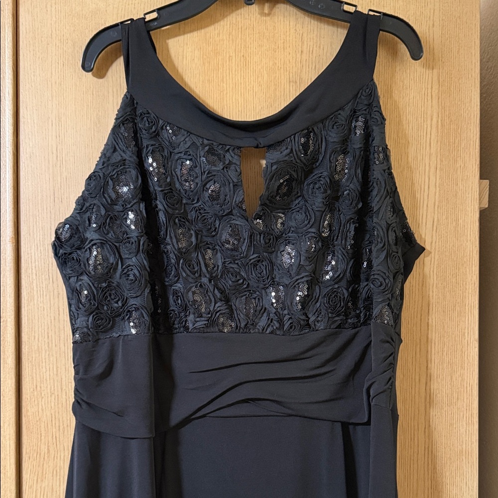 Enfocus Studio Black Sequin Floral Dress